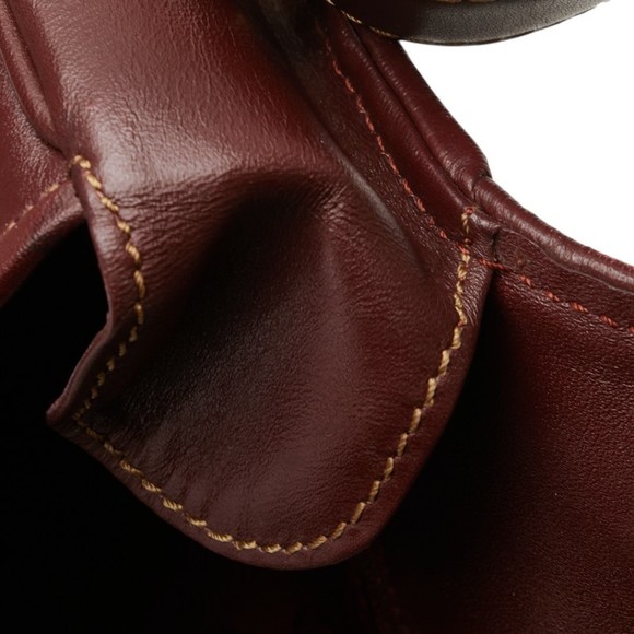 Cartier Must Line Crossbody Shoulder Bag Wine Red Bordeaux Leather Women's - Picture 9 of 10